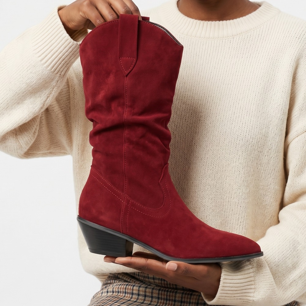 Ethnic Fashion - Fall Winter Velvet Short Boots Western