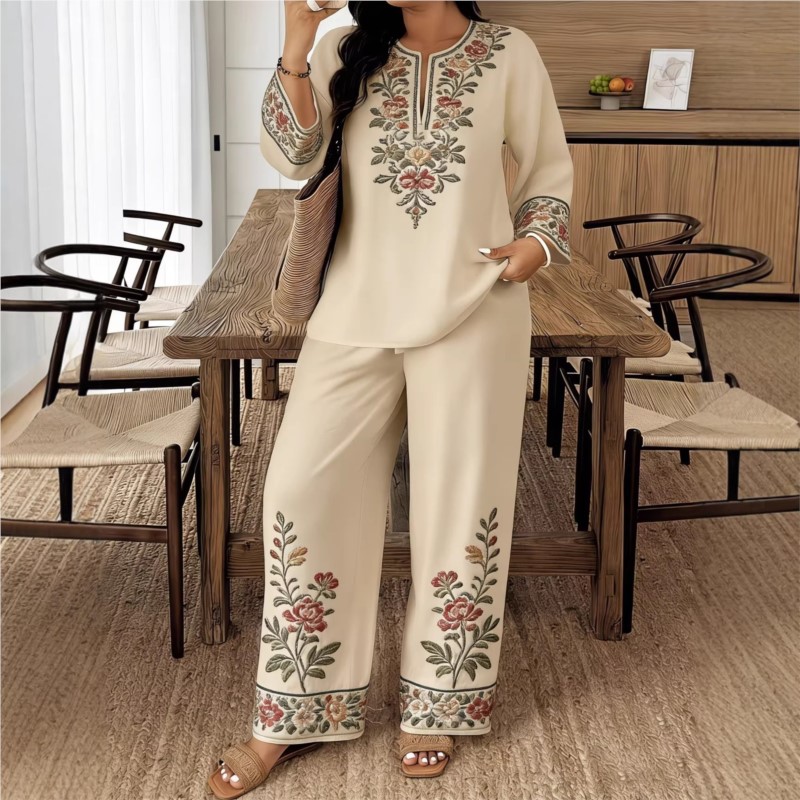 Fashion Retro Printed Long-sle - Ethnic Fashion For Ladies review and price