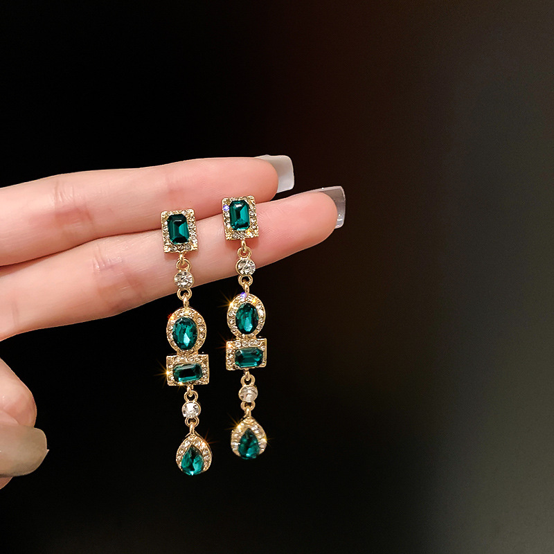 Geometric Green Earrings for W - Ethnic Fashion India review and price
