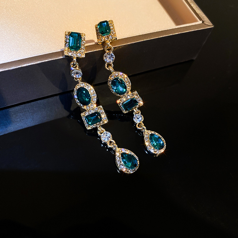 Geometric Green Earrings for W - Ethnic Fashion India review and price