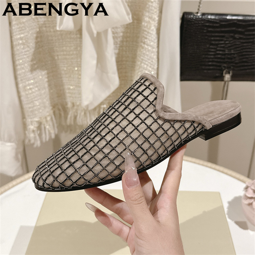 Shiny Lace Mesh Round Toe Flat - Ethnic Fashion review and price