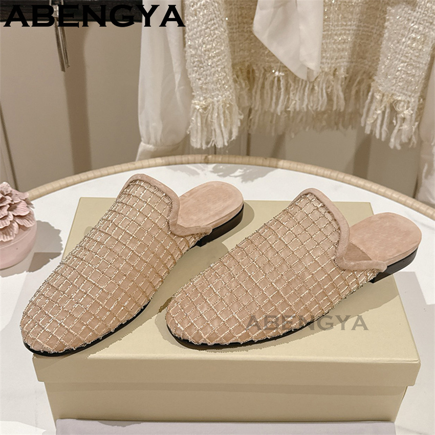 Shiny Lace Mesh Round Toe Flat - Ethnic Fashion review and price