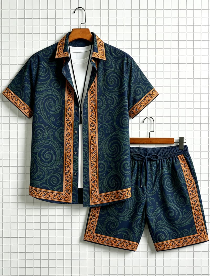 Men's ethnic border printed sh - Ethnic Fashion review and price