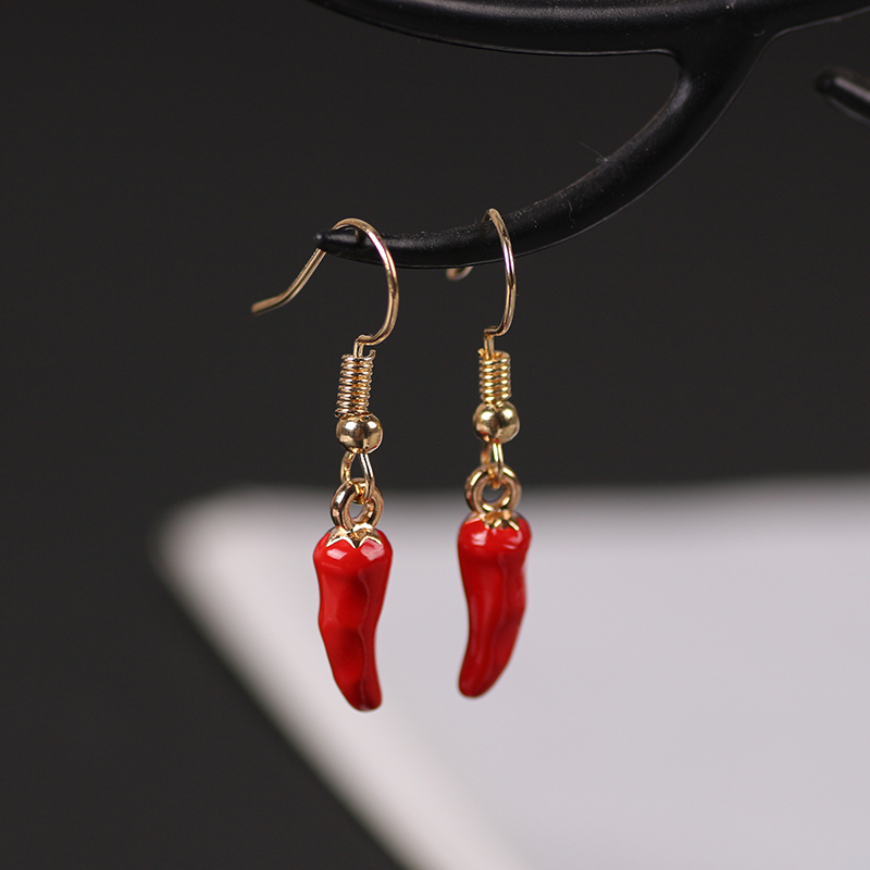 Cute Red Pepper Earrings Pendi - Ethnic Fashion Sale review and price