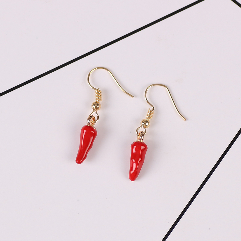 Cute Red Pepper Earrings Pendi - Ethnic Fashion Sale review and price