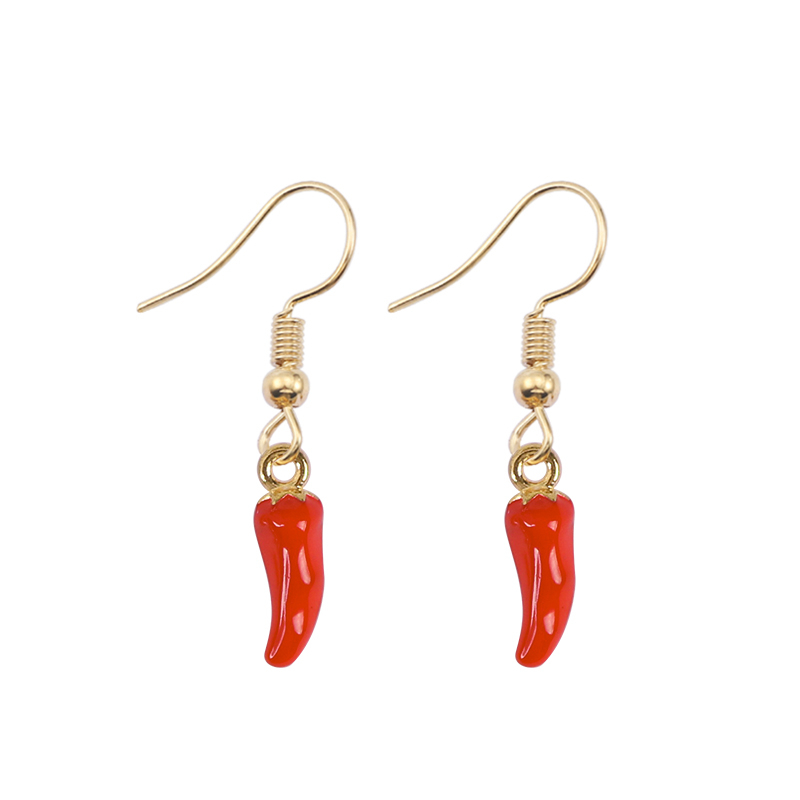 Cute Red Pepper Earrings Pendi - Ethnic Fashion Sale review and price