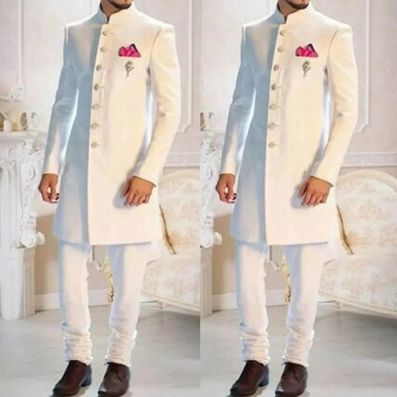 Fashion Design White Stand Col - Ethnic Wear Men'S Fashion review and price