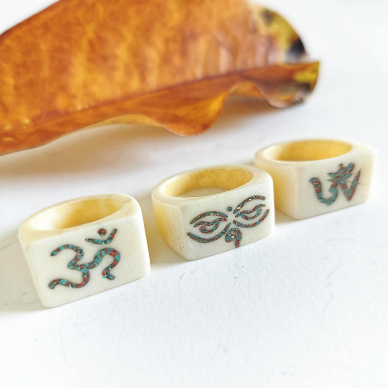 Tibetan Amulet Symbols Ring fo - Ethnic Fashion Com review and price
