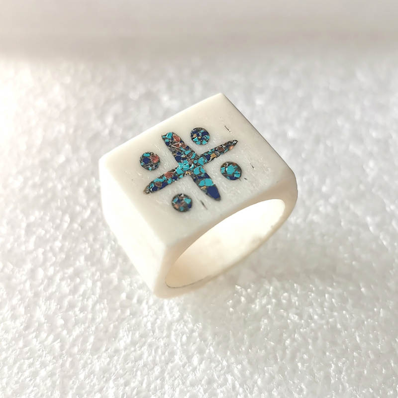 Tibetan Amulet Symbols Ring fo - Ethnic Fashion Com review and price