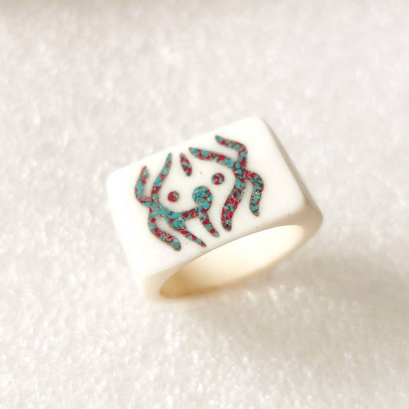 Tibetan Amulet Symbols Ring fo - Ethnic Fashion Com review and price