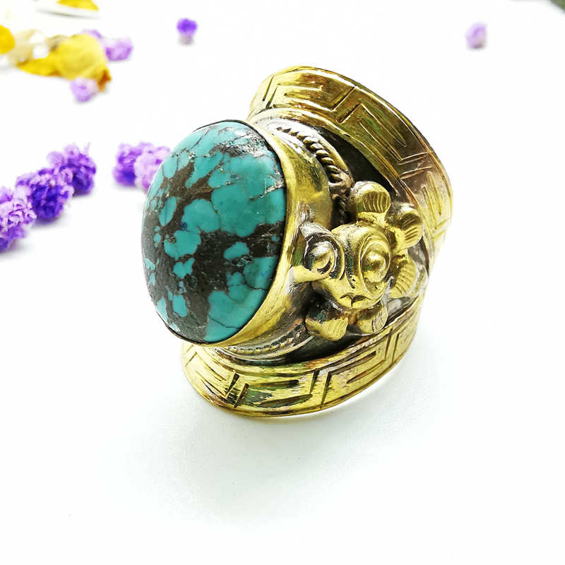 Tibetan Big Rings for Man Gold - Ethnic Fashion Com review and price